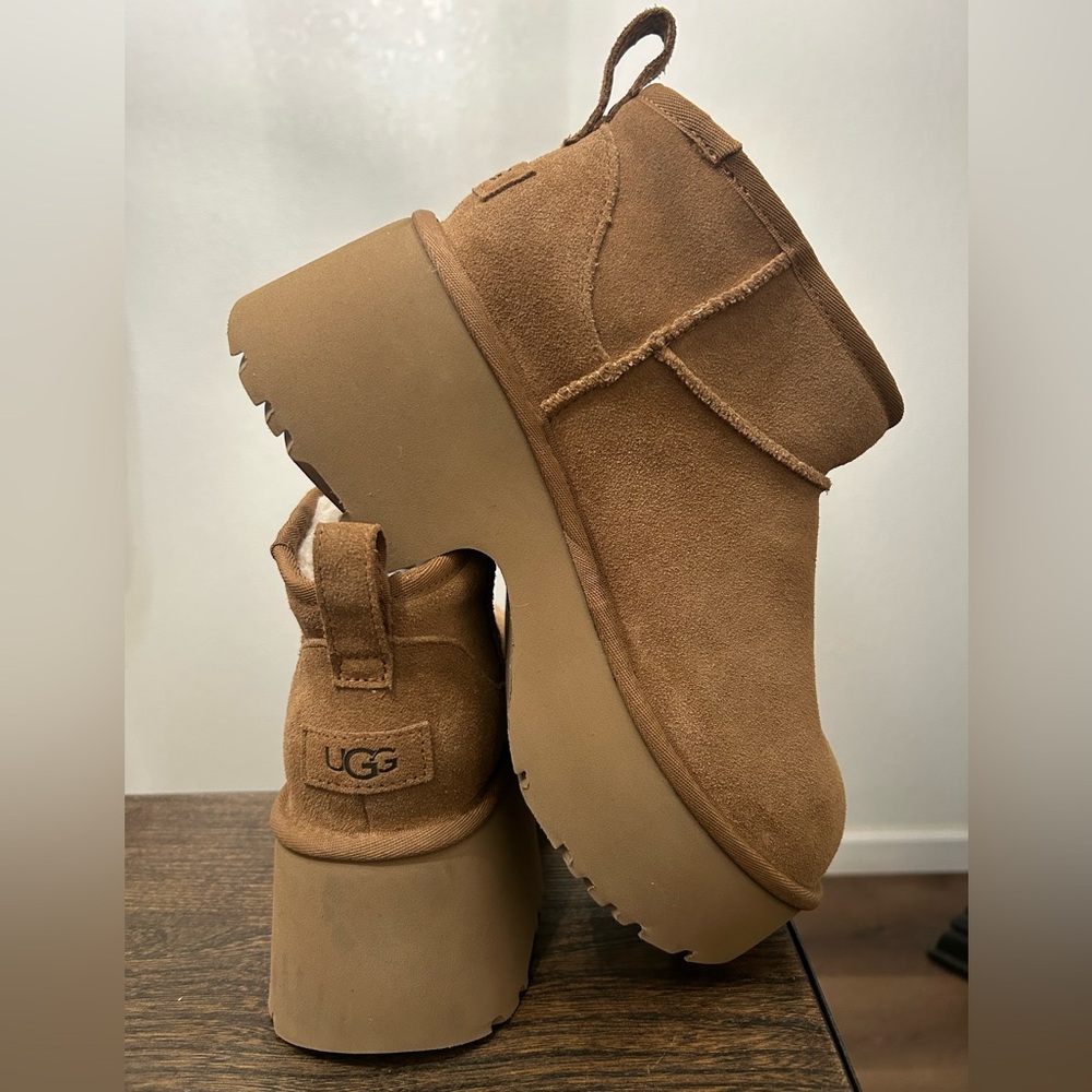 UGG Women's Classic Ultra Mini New Heights Boots - Chestnut - Picture 3 of 7